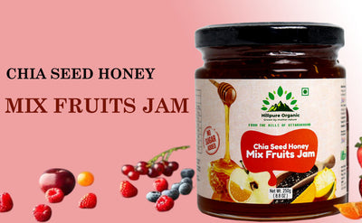 Hillpure Organic Mixed Fruit Jam with Chia Seeds and Honey | No Added Sugar | Natural Fruit Spread for a Delicious Breakfast