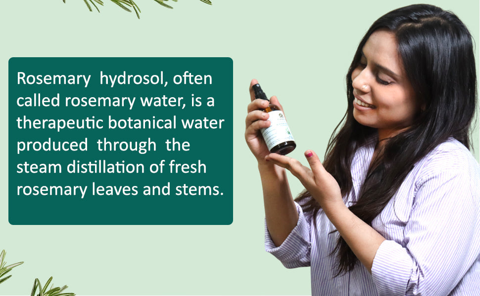 Hillpure Organic Himalayan Rosemary Hydrosol Water | Natural Hair & Skin Mist from Uttarakhand