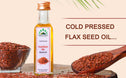 Hillpure Organic Cold Pressed Flaxseed oil, Alsi ka tel, High in Omea 3,6,9, Edible oil, For Cooking, Skin, Hair 65 ml,
