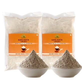 Hillpure Organic Ragi Flour |Finger Millet Flour| Nachani Flour| Unpolished Millet Rich in Protein | High Calcium, Iron, and Fibre | For Digestion Weight loss from Uttarakhand (1 Kg+1 Kg)