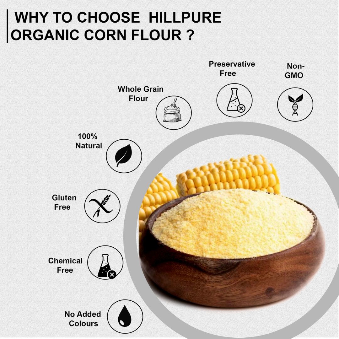 Hillpure Organic Maize Flour,Makki ka Atta, Naturaly Grown, Gluten Free, Rich in Micro-nutrients (1 + 1Kg), Pack of 2 - Image 2