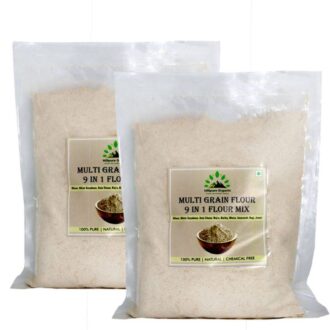 Hillpure Organic Multi Grain Flour 9 in 1 Flour Mix, Diabetic Friendly,Clinically Certified, Multigrain Atta for entire family (1 + 1Kg)