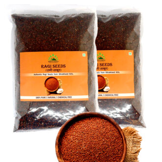 Hillpure Organic Ragi / Nachani Millet Whole Seeds from Uttarakhand | 100% Gluten Free | 0 Pesticide 0 Chemical | Source of good carbohydrates ( 1 +1 Kg ), Pack of 2