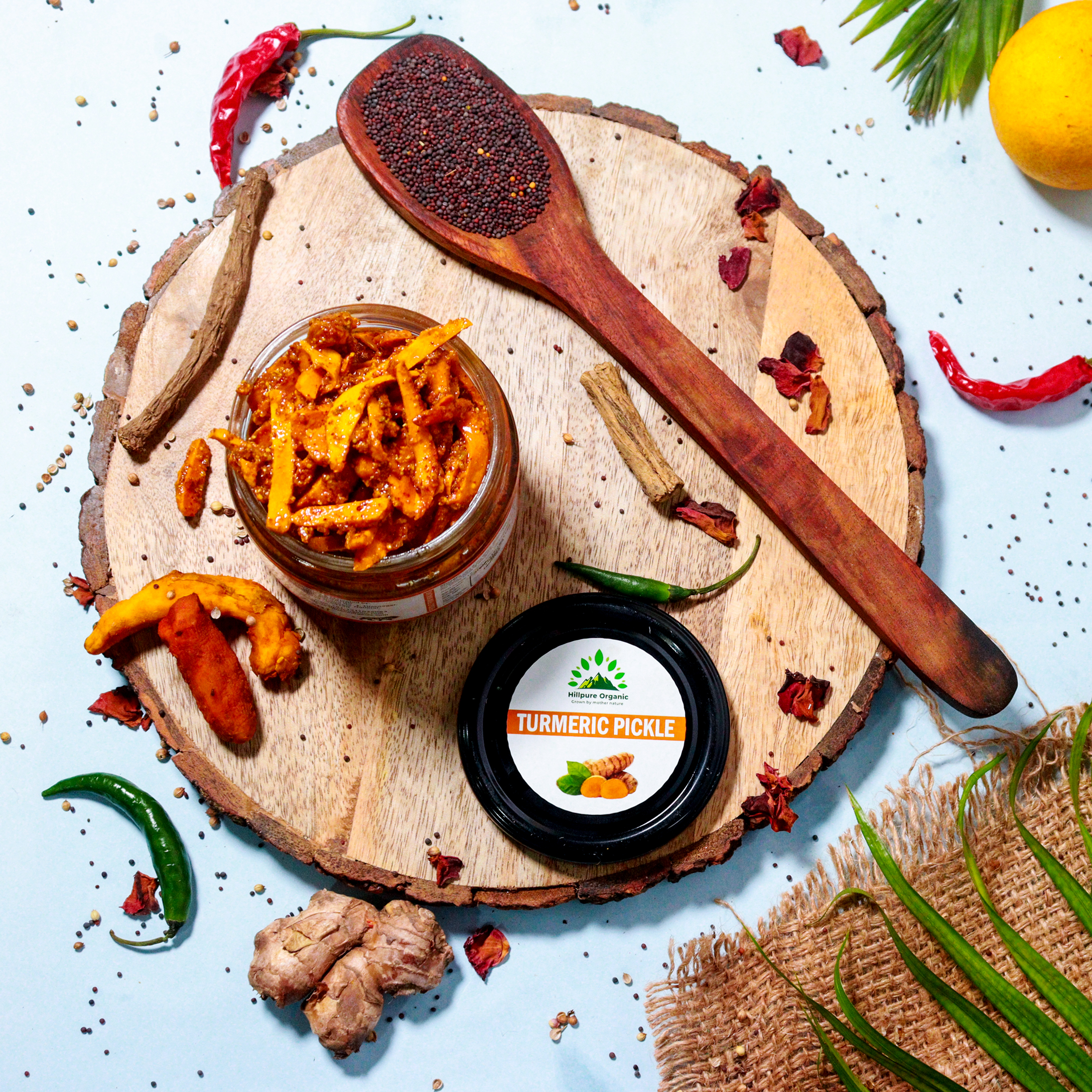 Hillpure Organic Turmeric Pickle, Haldi Ka Achar Handcrafted original recipe & Traditional Taste, From Uttarakhand Handpicked | No Preservatives/Colors | - 300 gm Glass Jar - Image 4