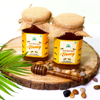 Hillpure Organic Wild Forest Raw Honey | Himalayan Forest raw honey |100% Pure And Natural Unprocessed Honey | Uttarakhand Forest Raw Honey (500 gm, Glass Bottle) Pack of 2