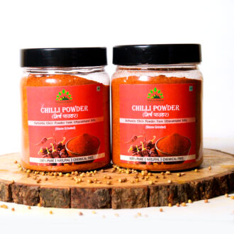 Hillpure Organic Chilli Powder | Authentic Chilli Powder from Uttarakhand Hills | Hand Ground | Preservative Free Perfectly Balanced Chilli Powder with No Added Flavors and Colors | 200 gm + 200 gm