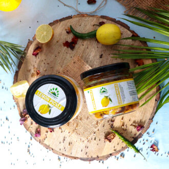 Hillpure Organic Lemon Pickle, Handcrafted Original Recipe & Traditional Taste, From Uttarakhand – (300 + 300 gm, Glass Jar), Pack of 2