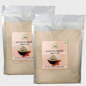 Hillpure Organic Sorghum Flour, Jowar Atta, Naturally Grown, Low Gluten, Rich in Micro-nutrients (1 + 1Kg), Pack of 2